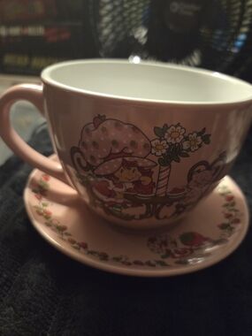 Pink Strawberry Kids Tea Cup & Saucer Set